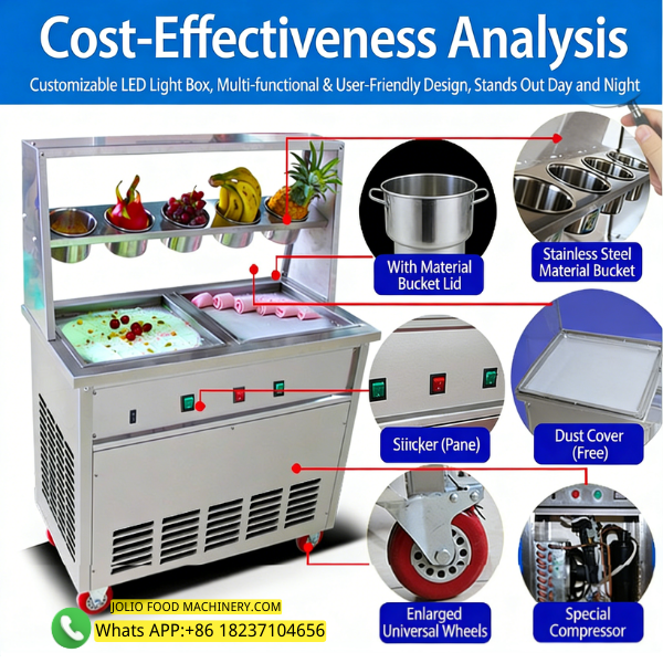 Professional Thailand Ice Cream Roll Making Fried Yogurt Fry Ice Cream Machine